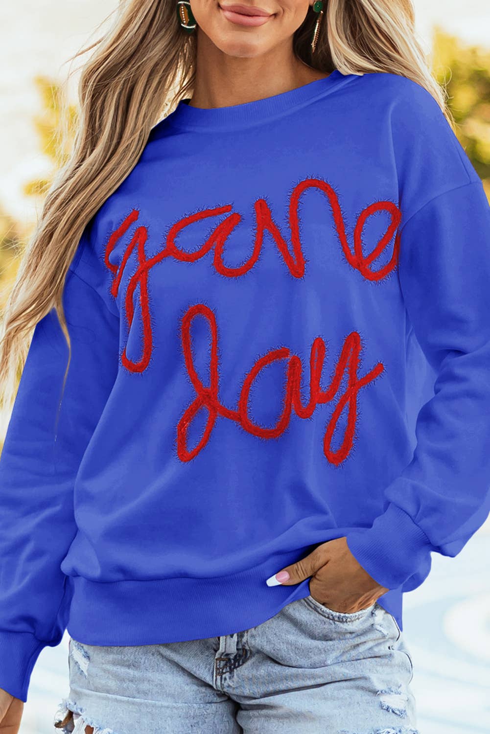 Game Day Drop Shoulder Graphic Sweatshirt