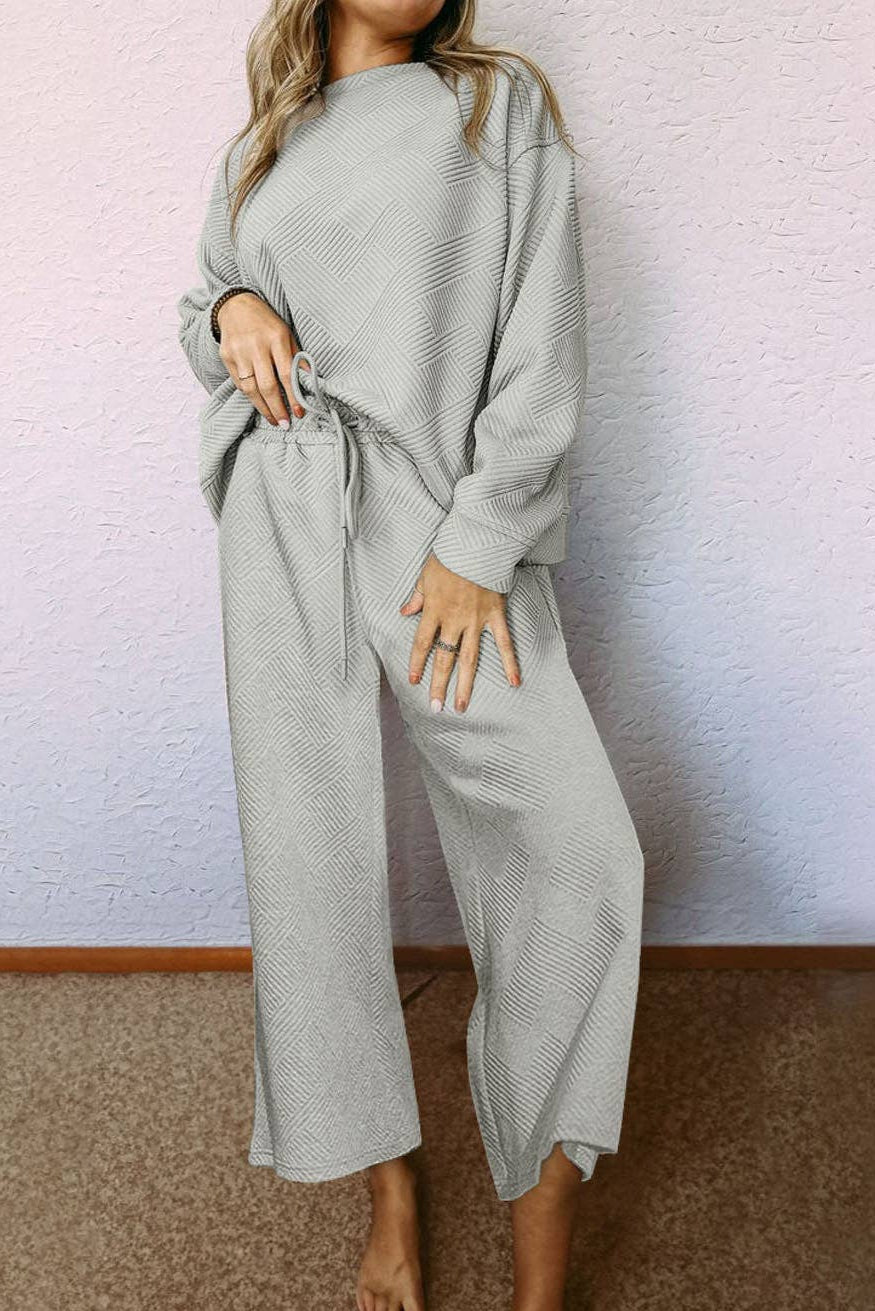 Ultra Loose Textured 2pcs Slouchy Outfit