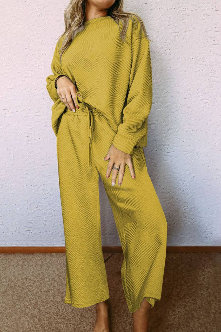 Ultra Loose Textured 2pcs Slouchy Outfit