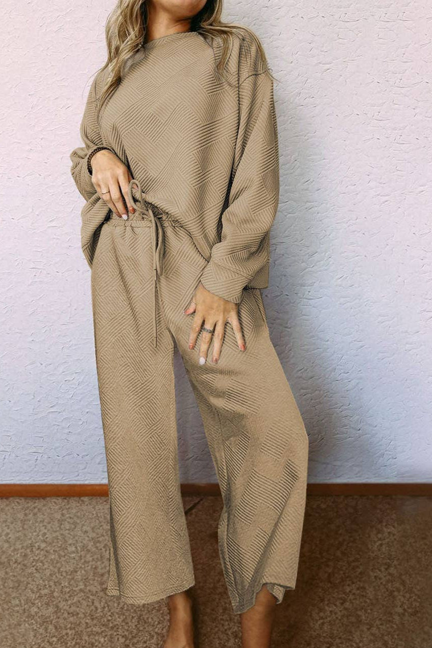 Ultra Loose Textured 2pcs Slouchy Outfit