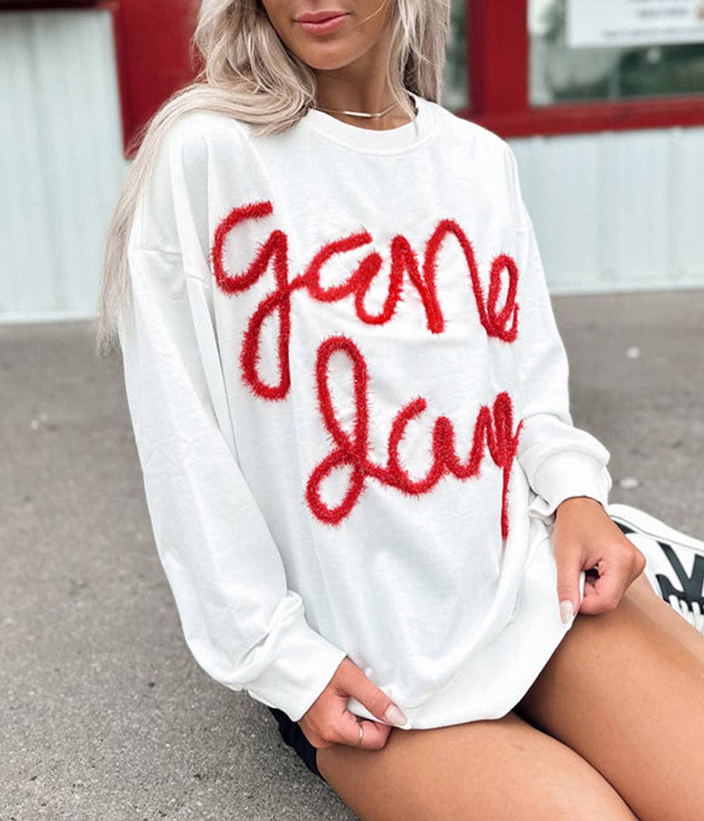 Game Day Drop Shoulder Graphic Sweatshirt