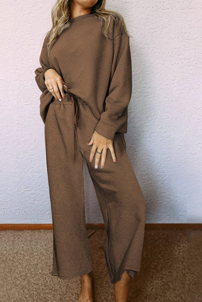 Ultra Loose Textured 2pcs Slouchy Outfit