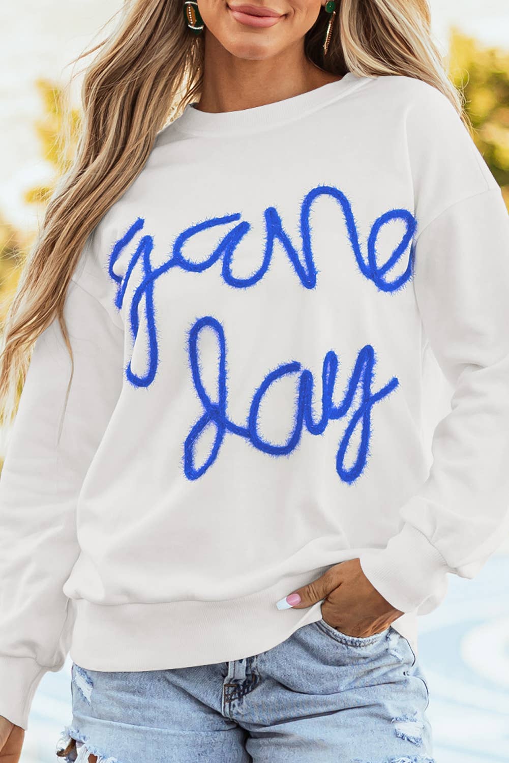 Game Day Drop Shoulder Graphic Sweatshirt