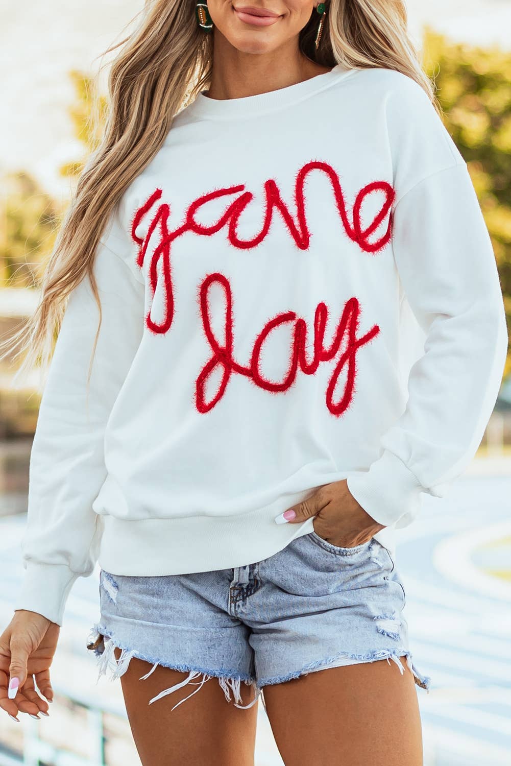 Game Day Drop Shoulder Graphic Sweatshirt