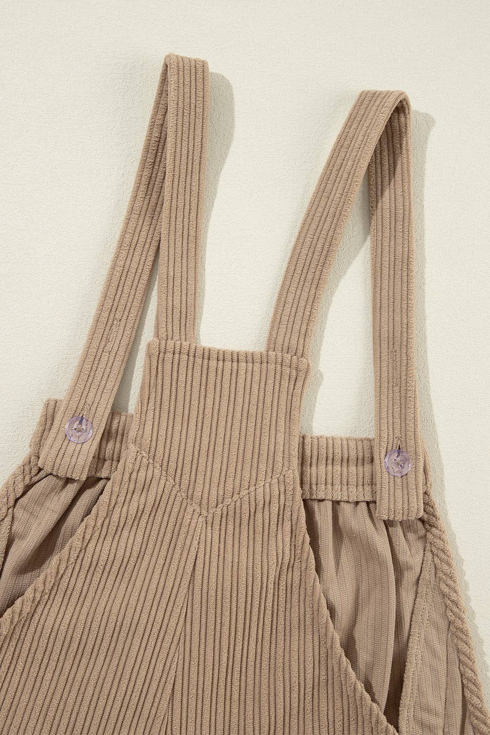 Solid Pocketed Corduroy Overalls for Everyday Wear