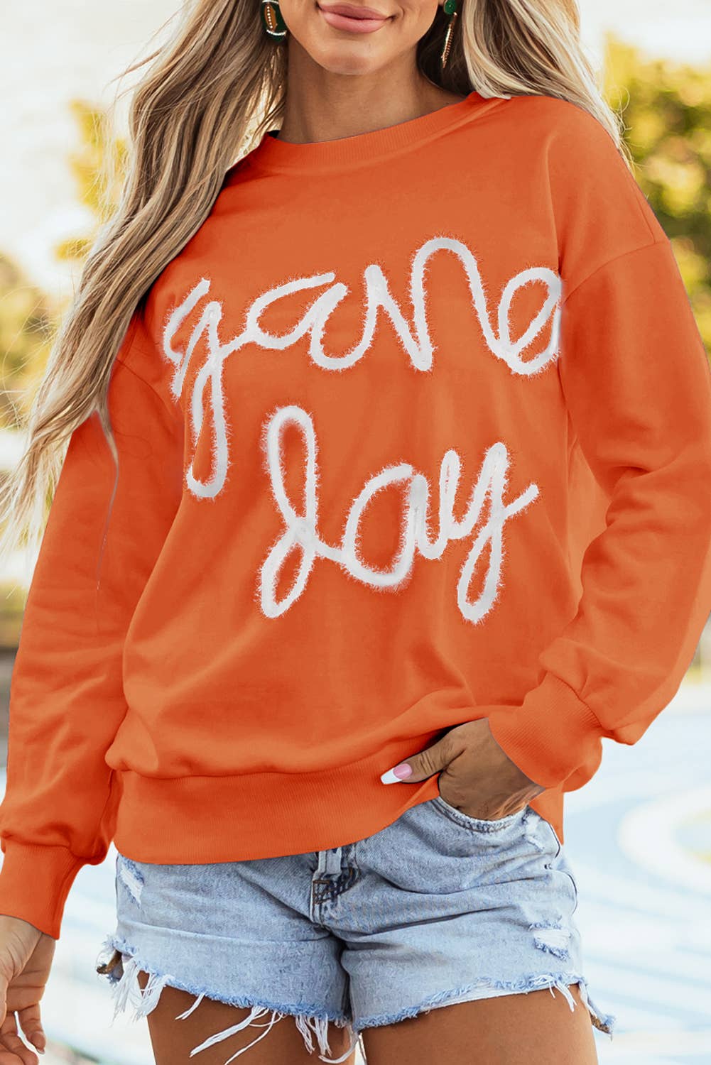 Game Day Drop Shoulder Graphic Sweatshirt