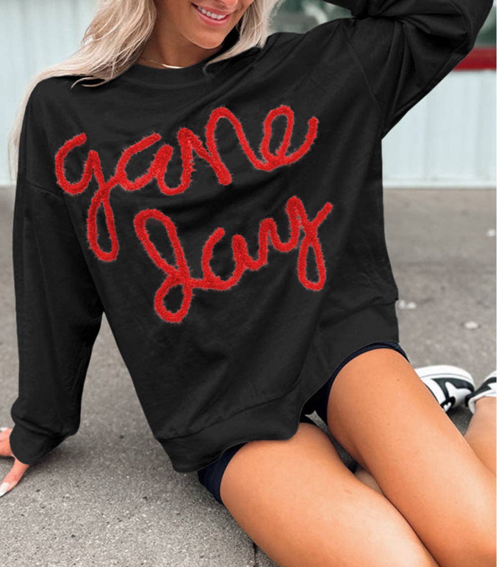 Game Day Drop Shoulder Graphic Sweatshirt