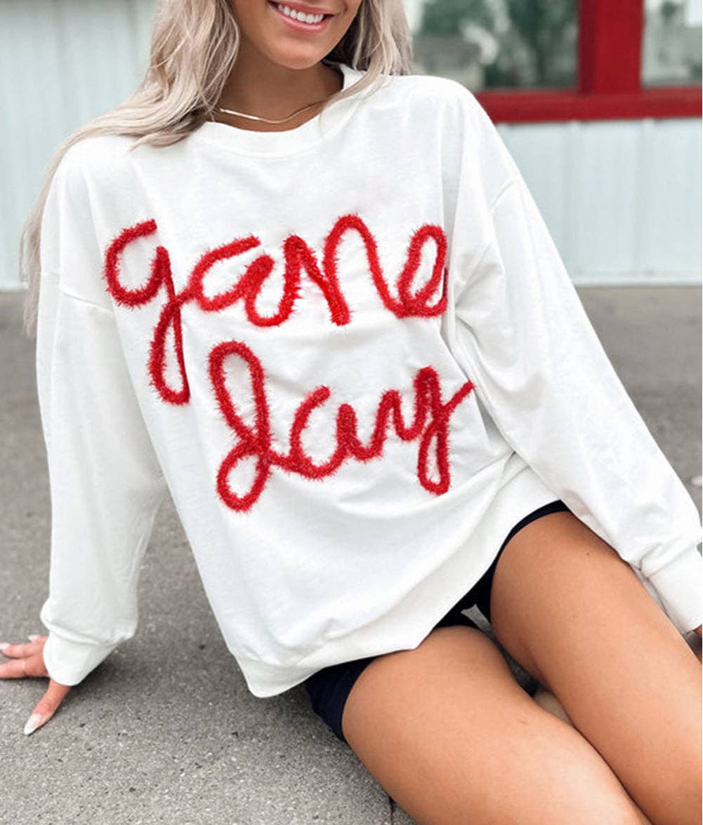 Game Day Drop Shoulder Graphic Sweatshirt